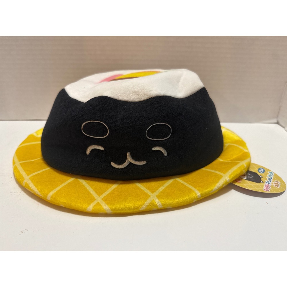 Oshushi-dayo Sushi Roll Plush Bucket Hat Kawaii Japanese Food Cosplay Black Yell